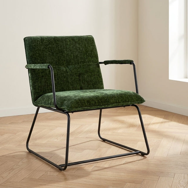 Hailey armchair dark green chenille mood photo in modern interior