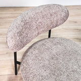 Armchairs - Round Scandinavian armchair beige mixed fabric Nova - Dimehouse