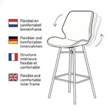 Bar Stools - Beau Bar Stool Light Gray Chenille Fabric - 67 cm Seat Height - Without Armrests - Dimehouse