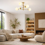 Hanging lamps - Hanging lamp 6 - lights Gold Metal - 75 x 75 cm - Luster - Dimehouse