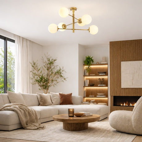 Hanging lamps - Hanging lamp 6 - lights Gold Metal - 75 x 75 cm - Luster - Dimehouse