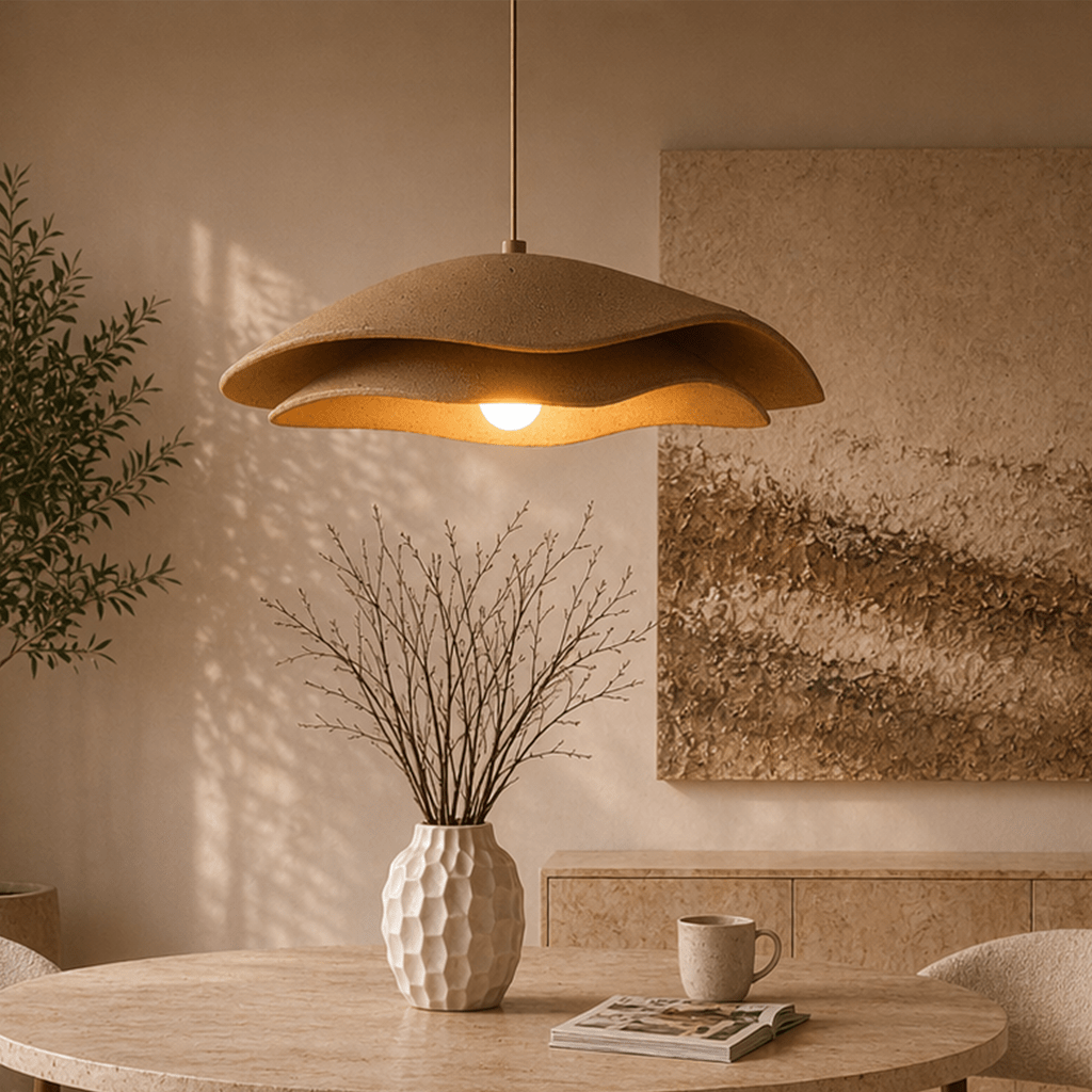 Hanging lamps - Hanging lamp beige carbon concrete shade - 40 and 50 cm - Flowing - Dimehouse