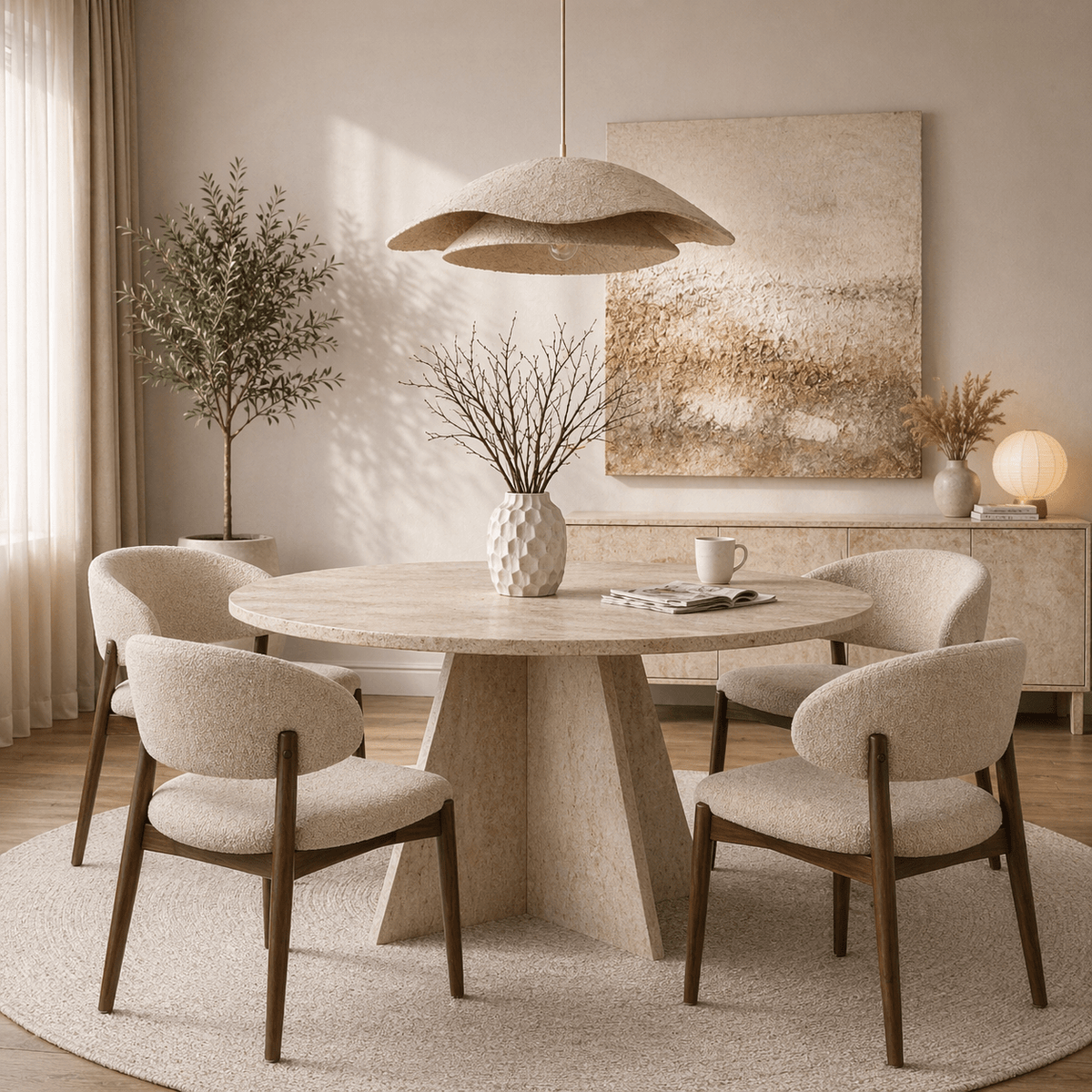 Hanging lamps - Hanging lamp beige carbon concrete shade - 40 and 58 cm - Flowing - Dimehouse