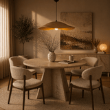 Hanging lamps - Hanging lamp beige carbon concrete shade - 58 cm - Flowing - Dimehouse