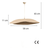 Hanging lamps - Hanging lamp beige carbon concrete shade - robust - 58 cm - Flowing - Dimehouse