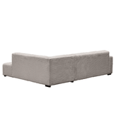 Sofas - Corner sofa beige super soft ribbed fabric Gavi - right - Dimehouse