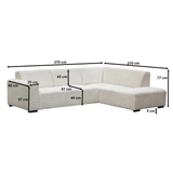 Sofas - Corner sofa cream super soft ribbed fabric Gavi - left - Dimehouse
