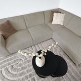 Sofas - Corner sofa beige super soft ribbed fabric Gavi - right - Dimehouse