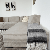 Sofas - Corner sofa beige super soft ribbed fabric Gavi - right - Dimehouse