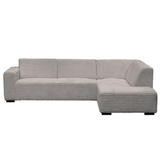 Sofas - Corner sofa beige super soft ribbed fabric Gavi - right - Dimehouse