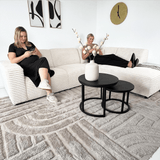 Sofas - Corner sofa cream super soft ribbed fabric Gavi - right - Dimehouse