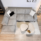 Sofas - Corner sofa gray chenille mottled Ravi – Left - Dimehouse