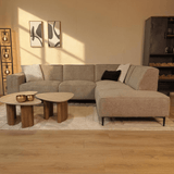 Sofas - Corner sofa gray chenille mottled Ravi – right - Dimehouse