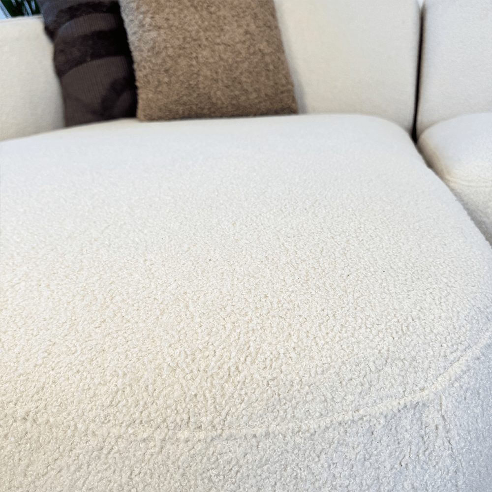 Sofas - Corner sofa organic shape cream bouclé Sophie - left - Dimehouse