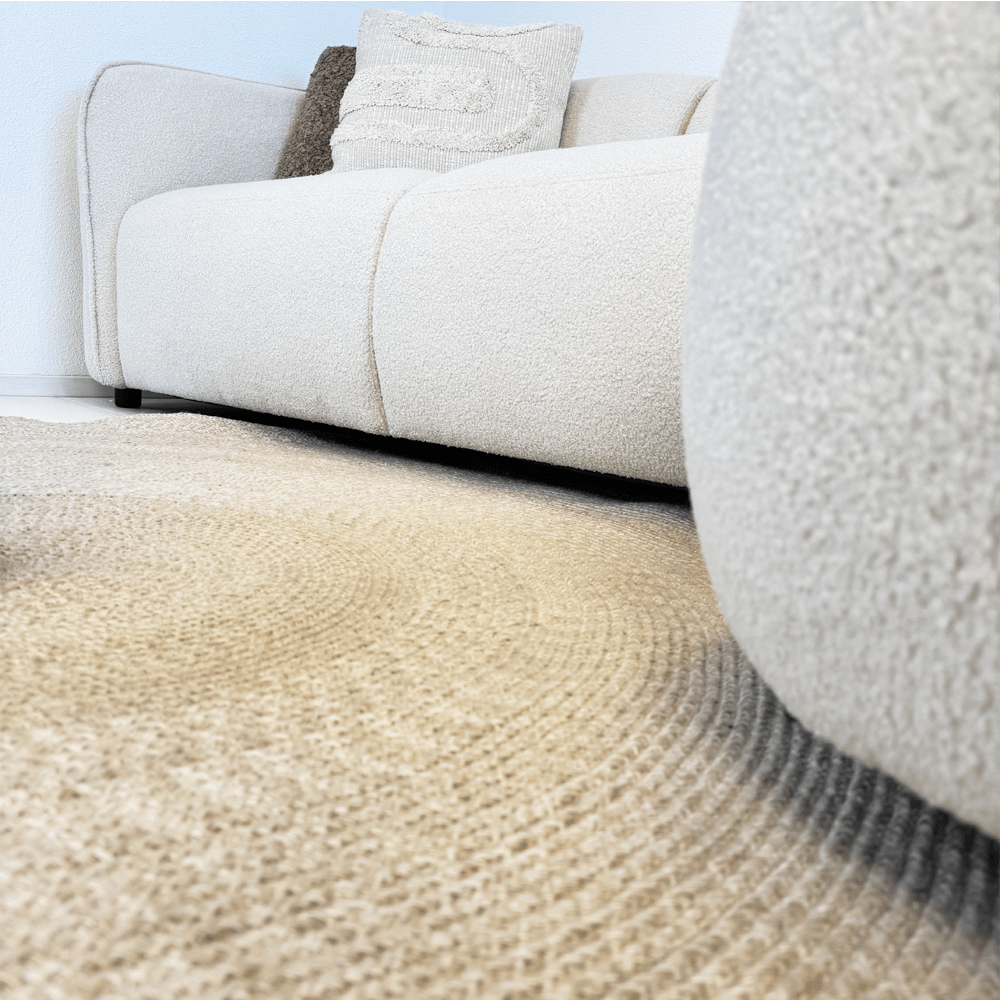 Sofas - Corner sofa organic shape cream bouclé Sophie - right - Dimehouse