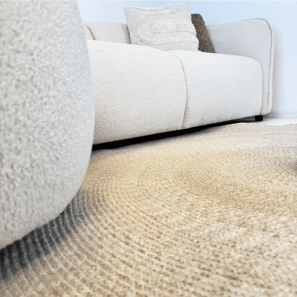 Sofas - Corner sofa organic shape cream bouclé Sophie - left - Dimehouse