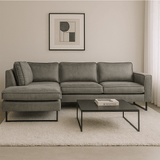 Sofas - Corner sofa gray microfibre Tulin - left - Dimehouse