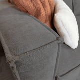 Sofas - Corner sofa with chaise longue anthracite chenille Yara - right - Dimehouse