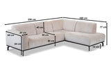 Sofas - Corner sofa with high legs taupe velvet Chloe - left - Dimehouse
