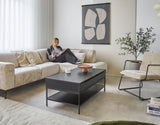Sofas - Corner sofa with high legs beige velvet Chloe - right - Dimehouse