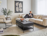 Sofas - Corner sofa with high legs beige velvet Chloe - left - Dimehouse