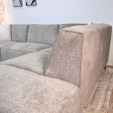 Sofas - Corner sofa gray chenille mottled Ravi – right - Dimehouse