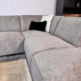 Sofas - Corner sofa gray chenille mottled Ravi – right - Dimehouse
