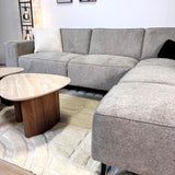 Sofas - Corner sofa gray chenille mottled Ravi – Left - Dimehouse