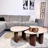 Sofas - Corner sofa gray chenille mottled Ravi – Left - Dimehouse