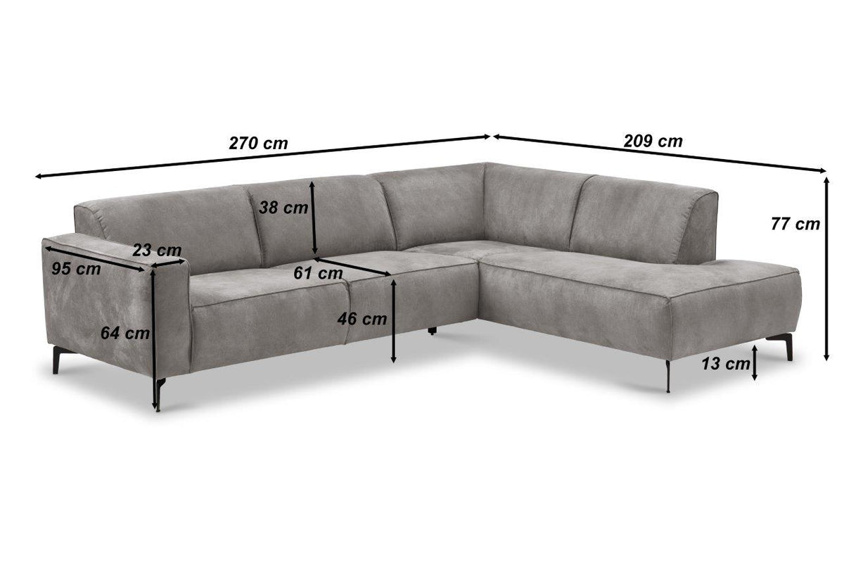 Sofas - Industrial corner sofa anthracite eco - leather Brisbane - left - Dimehouse