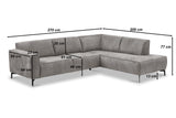 Sofas - Industrial corner sofa anthracite eco - leather Brisbane - left - Dimehouse