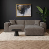 Sofas - Corner sofa taupe chenille Wayne 264 cm - corner can be mounted left and right - Dimehouse