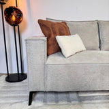 Sofas - Corner sofa with chaise longue beige chenille Yara - right - Dimehouse
