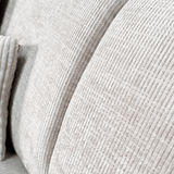 Sofas - Corner sofa with chaise longue beige chenille fabric Manon - right - Dimehouse