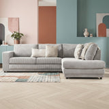 Sofas - Corner sofa light gray ribbed sofa Gabi - right - Dimehouse