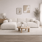 Sofas - Corner sofa beige bouclé fabric - 292x169 cm - Shane - left - Dimehouse
