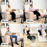 Sofas - Corner sofa with chaise longue beige chenille fabric Manon - right - Dimehouse