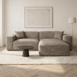 Sofas - Corner sofa taupe chenille Wayne 264 cm - corner can be mounted left and right - Dimehouse
