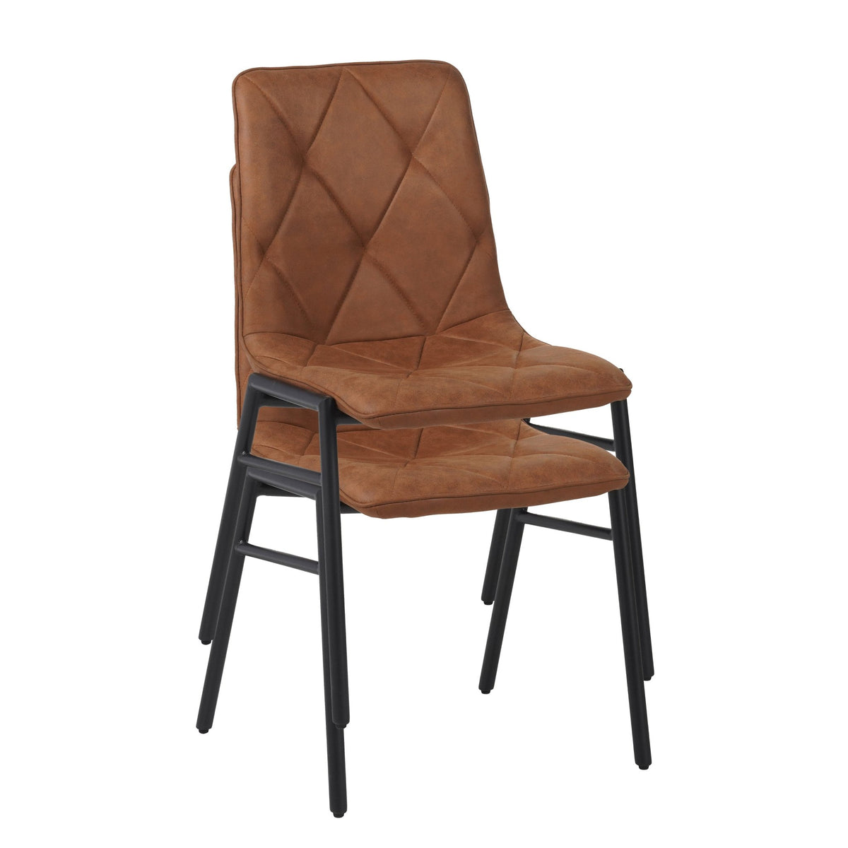 Dining room chairs - Dining room chair Noan Microfibre Cognac - Without Armrests - Dimehouse