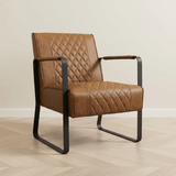 Industrial armchair Peter Cognac atmospheric photo in a modern interior