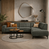 Sofas - Industrial corner sofa olive green eco - leather Brisbane - right - Dimehouse