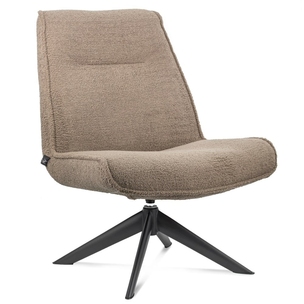 Armchairs - Swivel armchair Marijn teddy taupe - Dimehouse