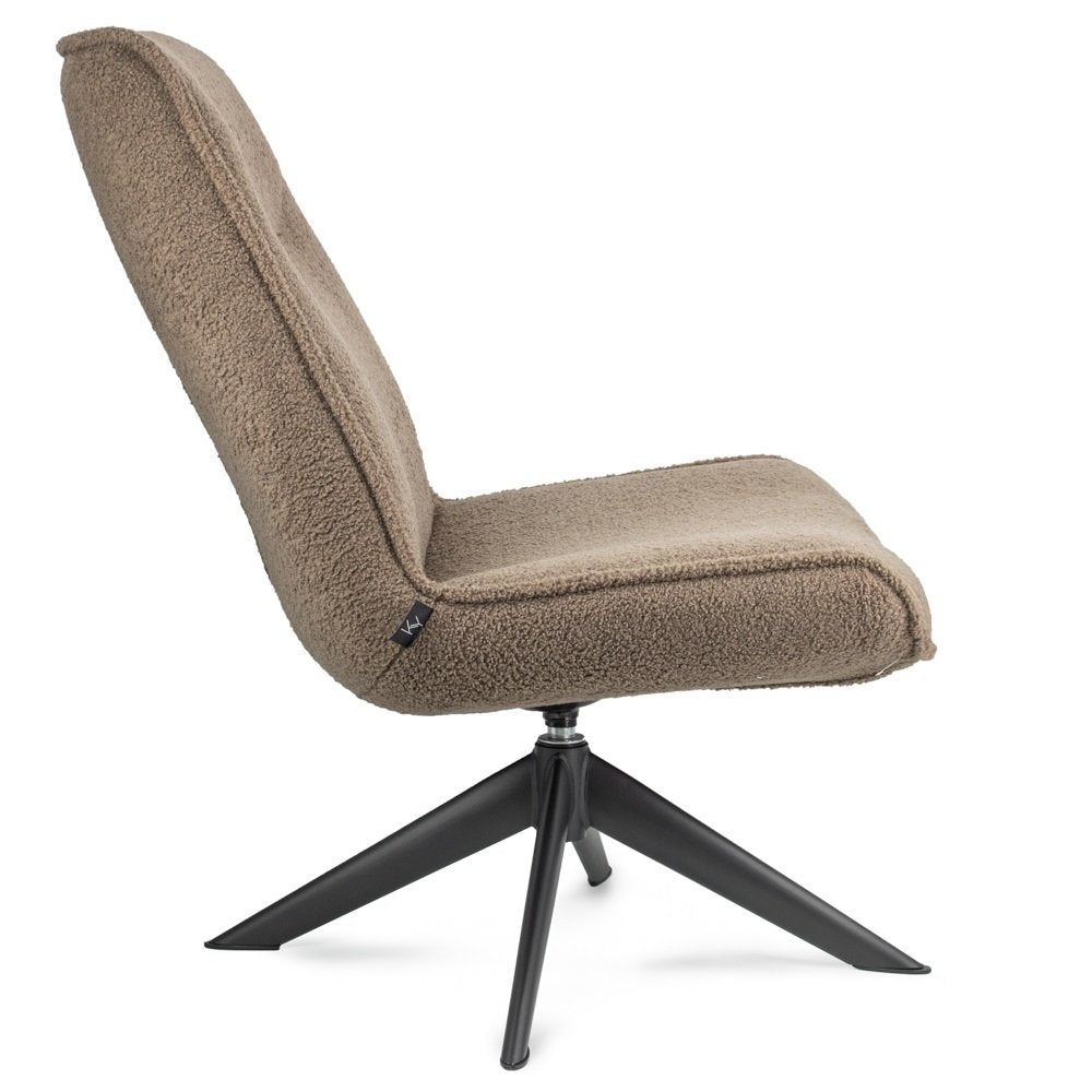 Armchairs - Swivel armchair Marijn teddy taupe - Dimehouse