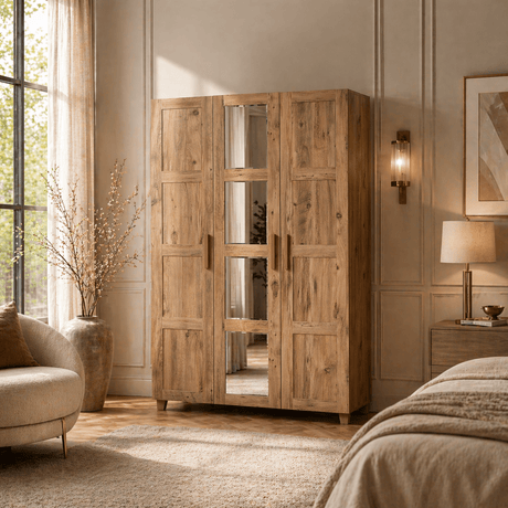 Wardrobes - Wardrobe Hedera Atlantic Pine Wood Melamine 120x189x48 cm - Dimehouse
