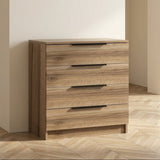 Chest of drawers Kala Plus Walnut Melamine 73x77x42 cm atmospheric photo in a modern interior