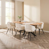 Dining tables - Danish Oval Dining table Tavon Acacia wood 180x95 cm - Dimehouse