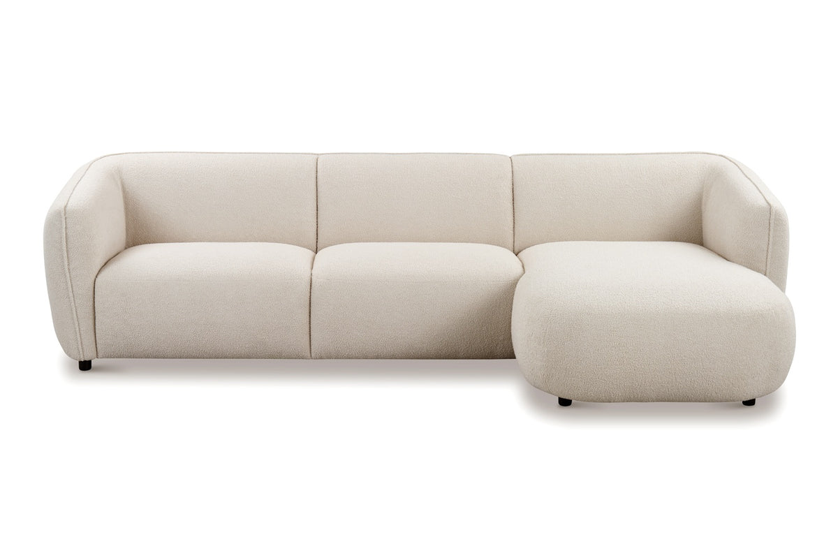 Sofas - Corner sofa organic shape cream bouclé Sophie - right - Dimehouse