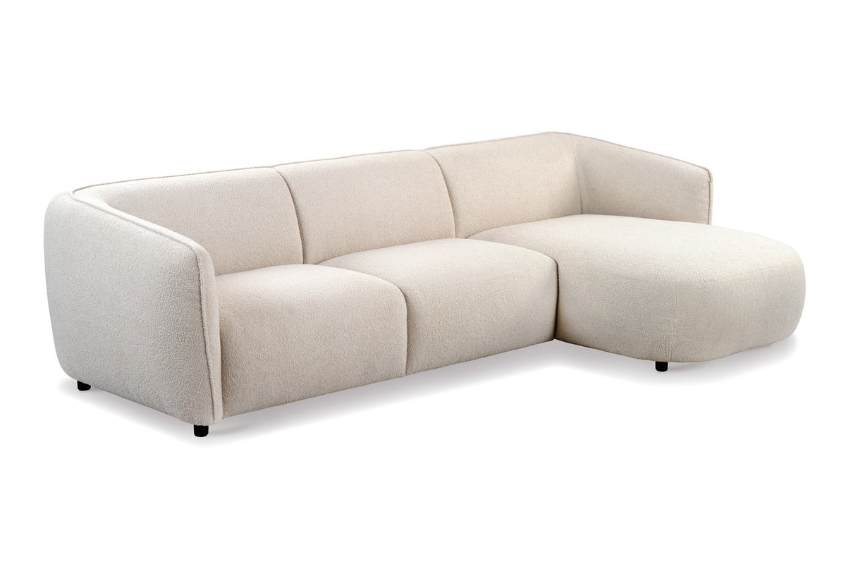 Sofas - Corner sofa organic shape cream bouclé Sophie - right - Dimehouse