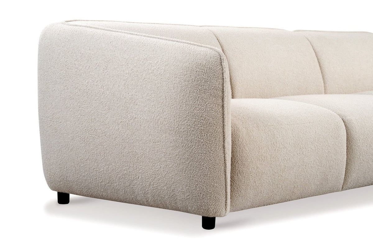 Sofas - Corner sofa organic shape cream bouclé Sophie - right - Dimehouse