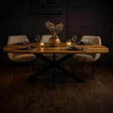 Dining tables - Dining table Mikkel Oak Danish Oval Matrix Frame Large - Dimehouse
